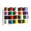 Set Lot of 20 Spools Shiny Metallic Thread Crochet Embroidery Hand Work Sewing Multi Color